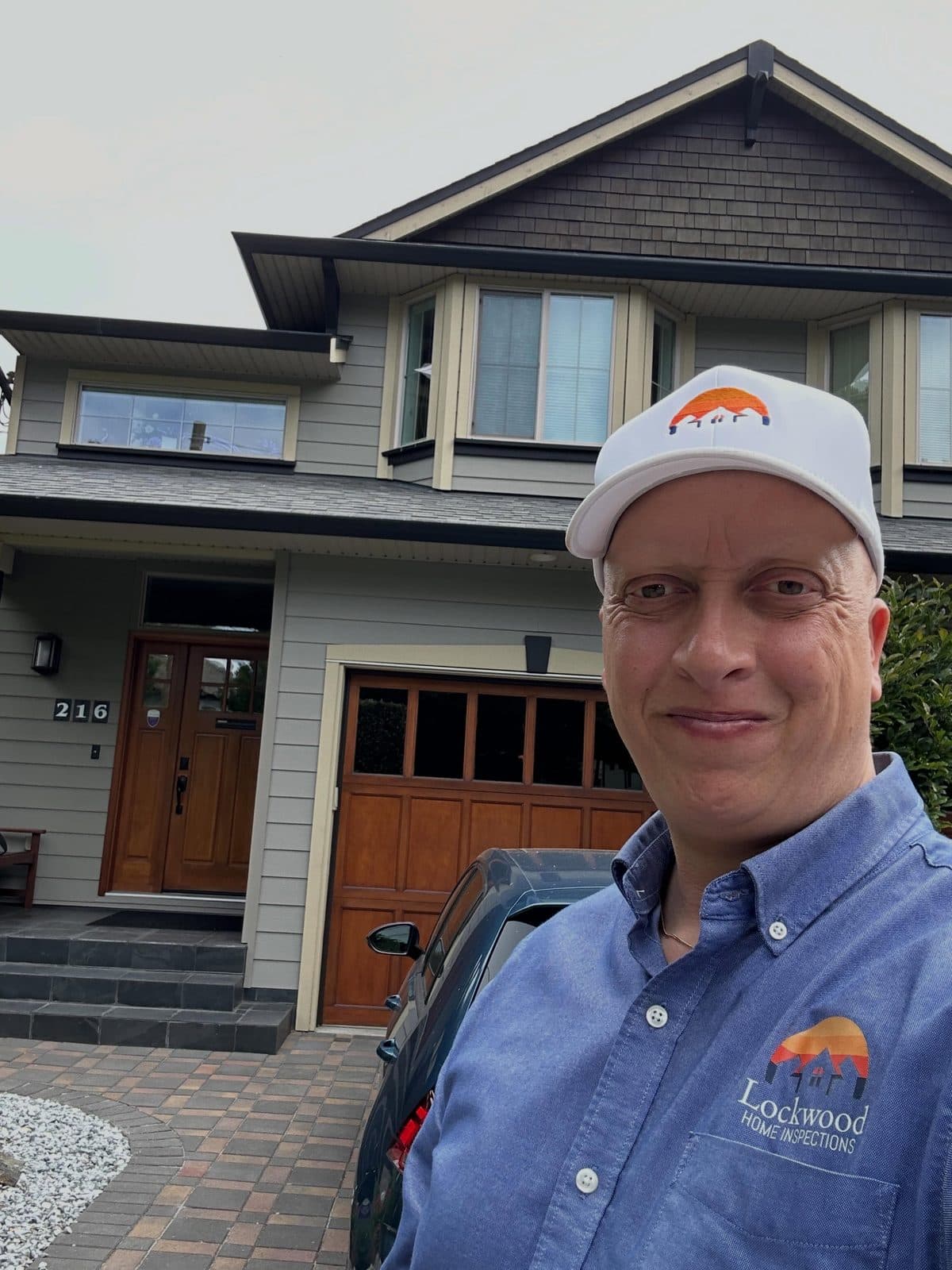 Adam Lockwood inspecting a Vancouver Island home